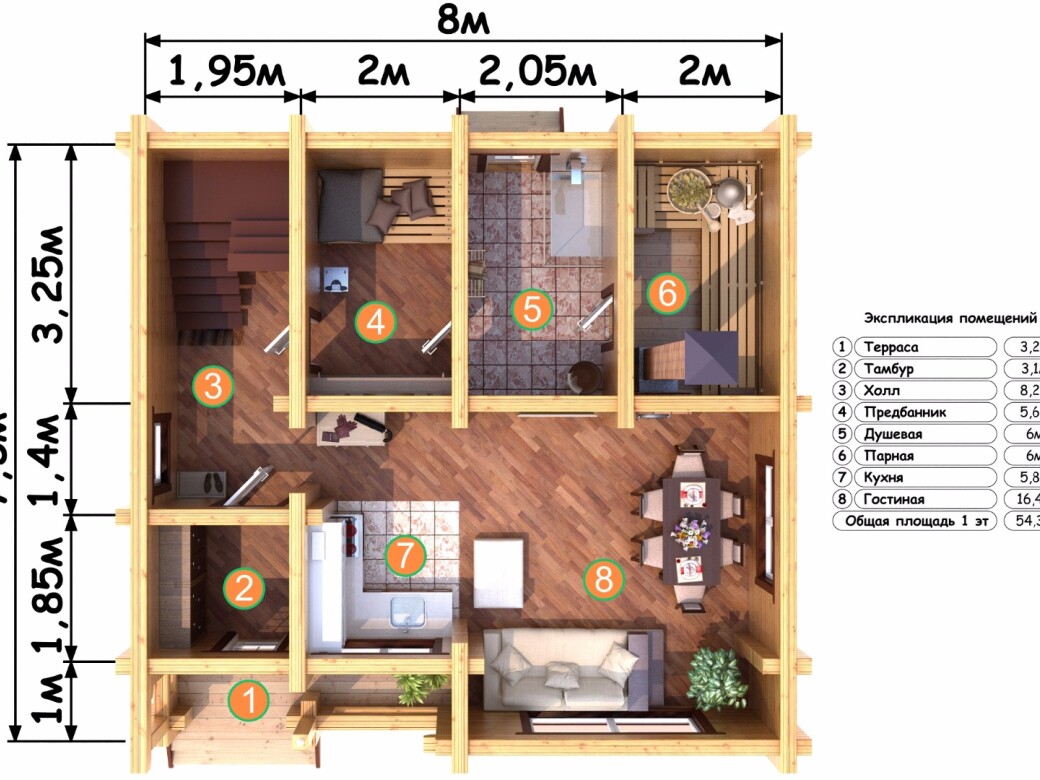 Проекты дом баня 6 на 8 проекты